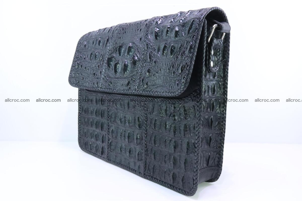 Crocodile skin shoulder bag with braided edges 147 Foto 3