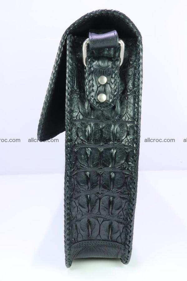 Crocodile skin shoulder bag with braided edges 147 Foto 10