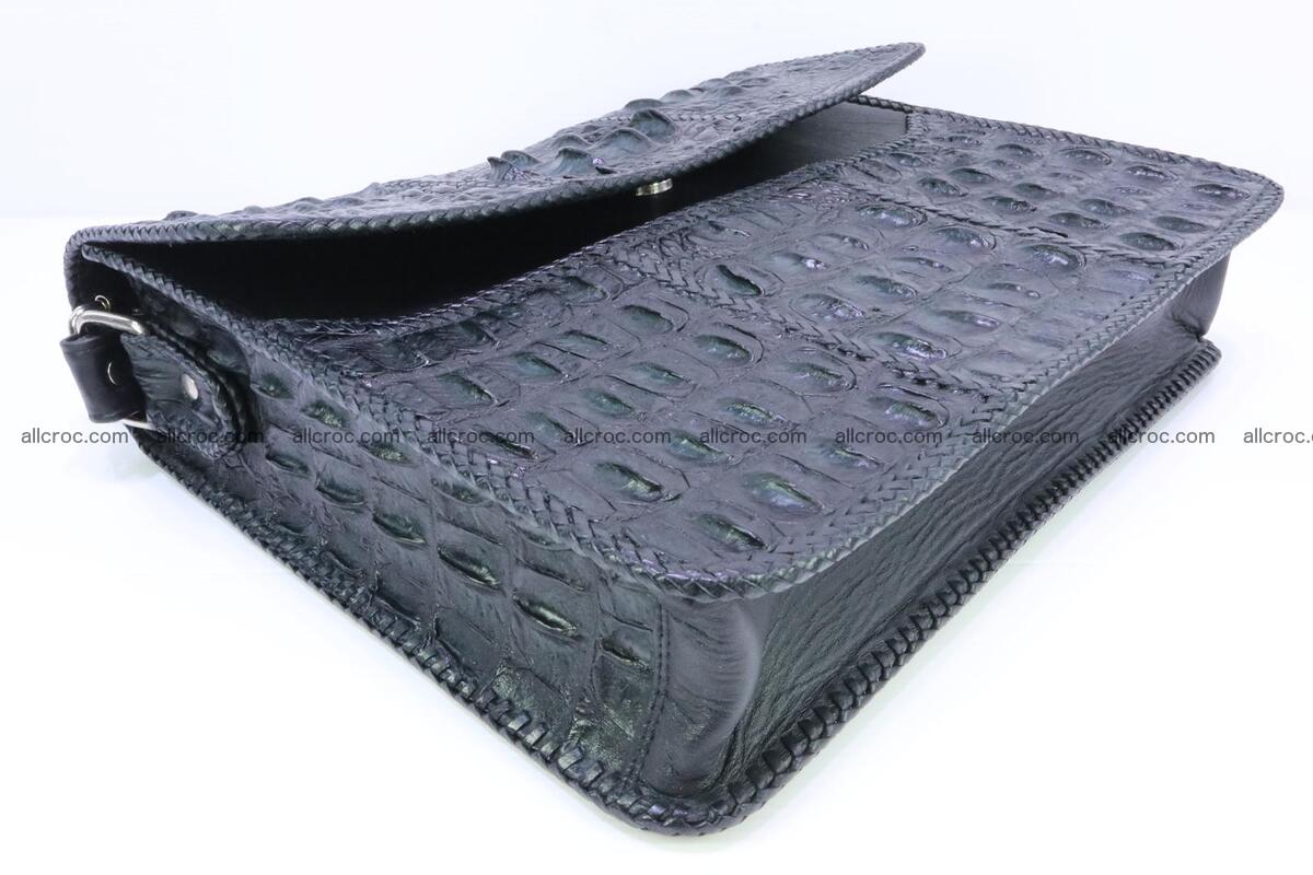 Crocodile skin shoulder bag with braided edges 147 Foto 7