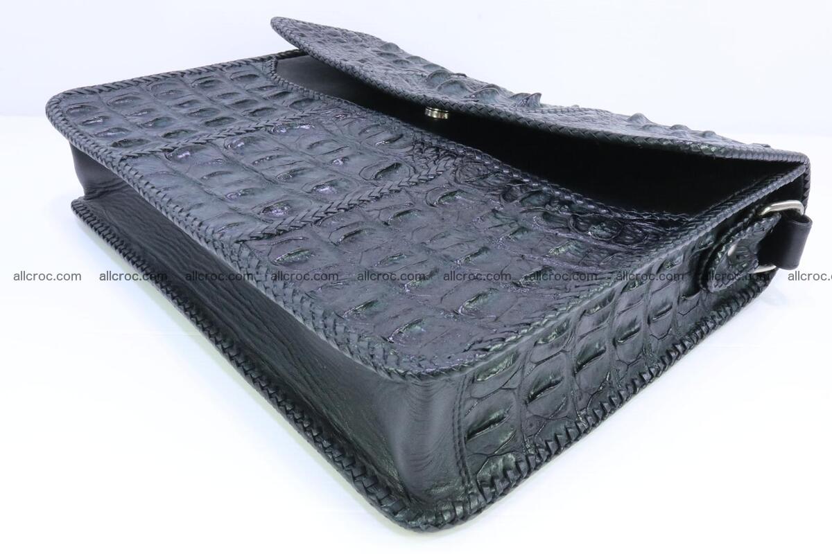 Crocodile skin shoulder bag with braided edges 147 Foto 8