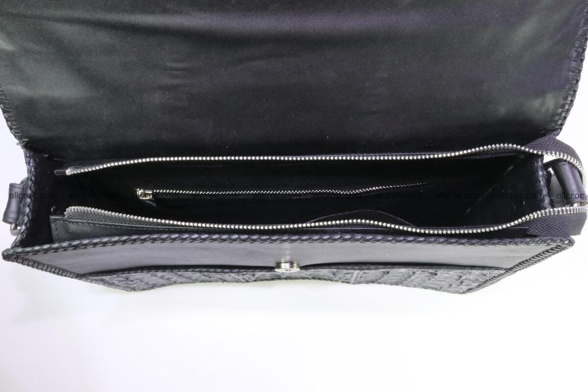 Crocodile skin shoulder bag with braided edges 147 Foto 5