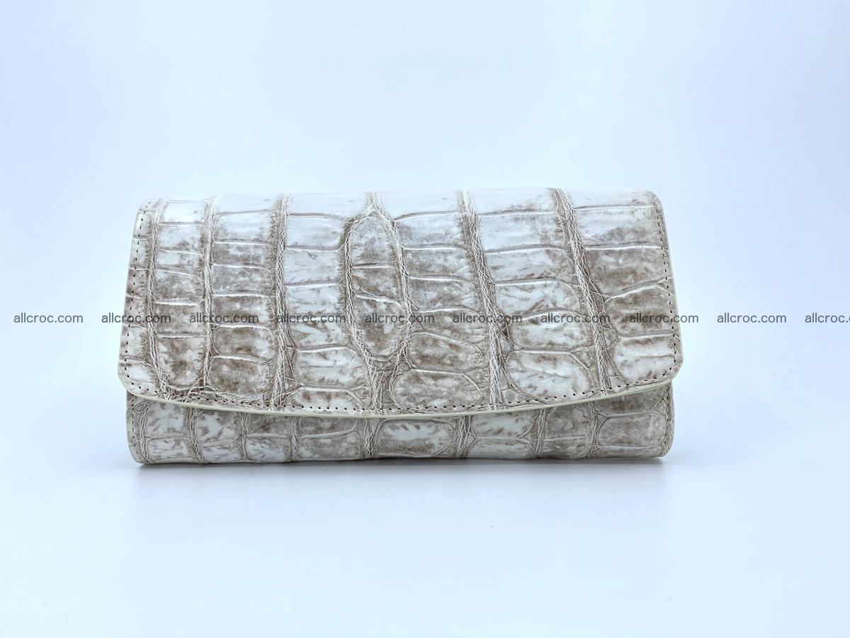 Genuine Crocodile skin trifold wallet, long wallet for women 457 Foto 0