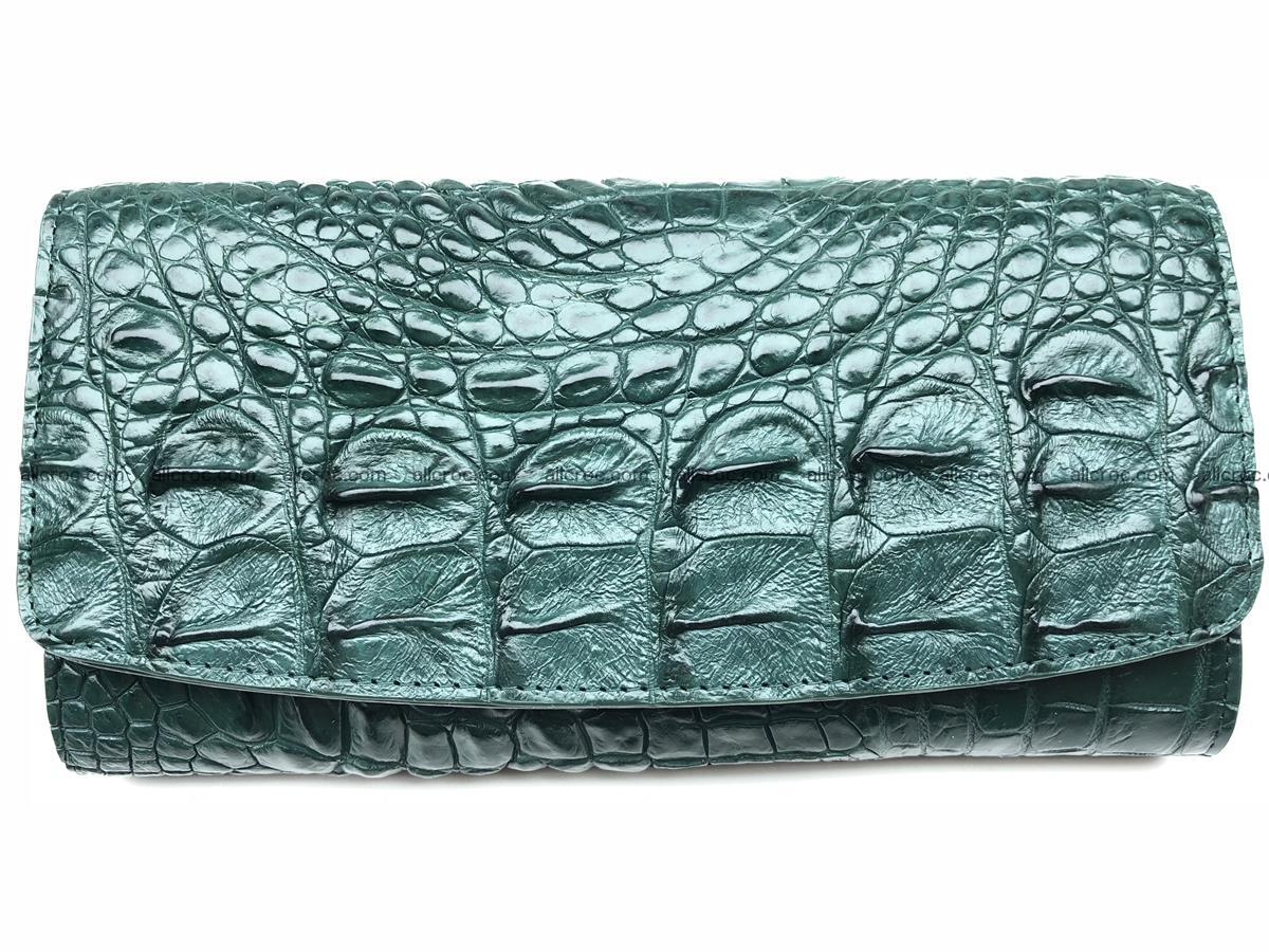 Crocodile skin trifold wallet, long wallet for women 478 Foto 0
