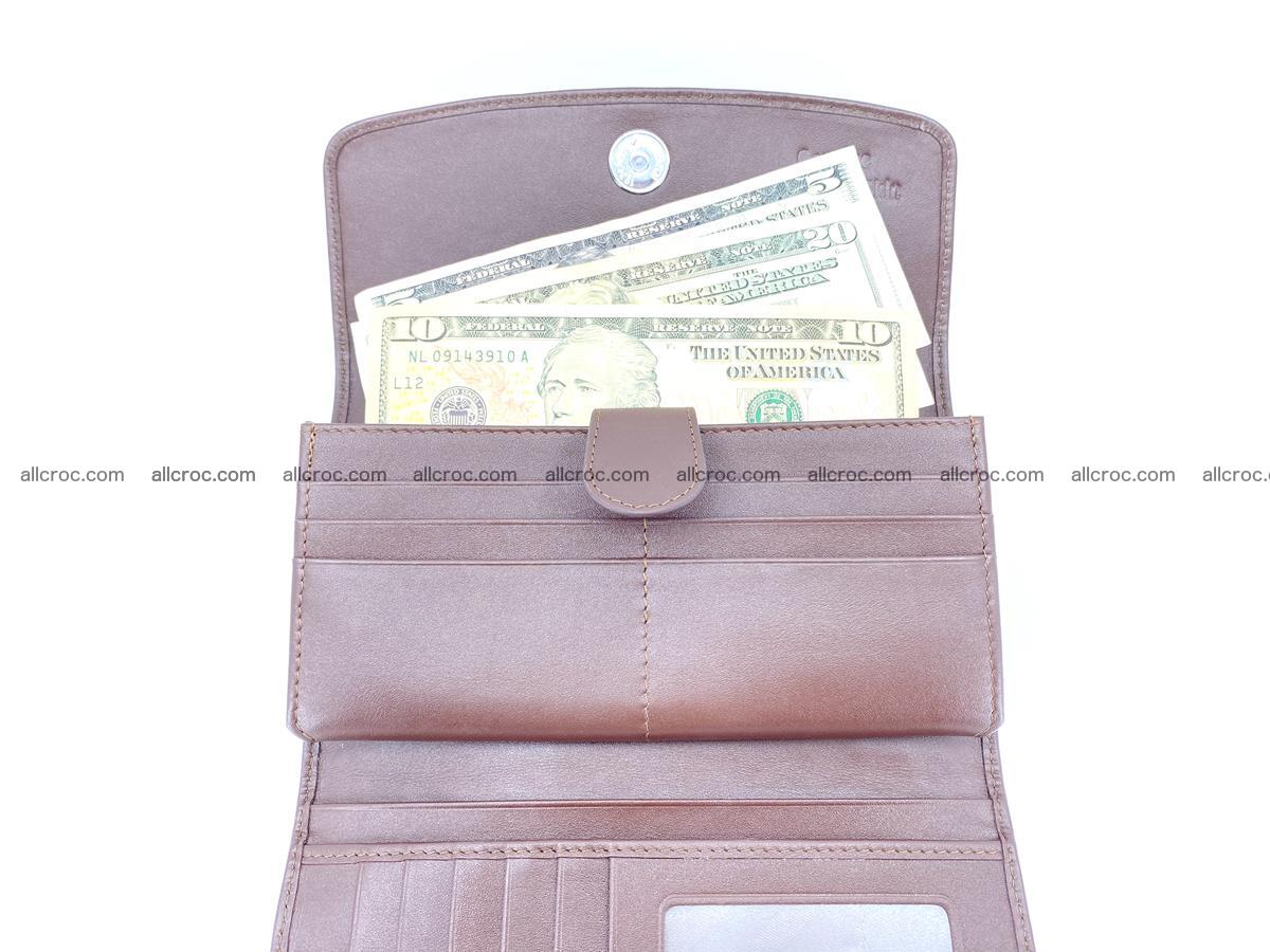 Genuine Crocodile skin trifold wallet, Siamese crocodile skin long wallet for women 463 Foto 5