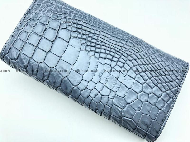 Genuine Crocodile skin trifold wallet, Siamese crocodile skin long wallet for women 474