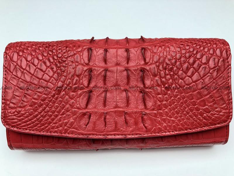 Genuine Crocodile skin wallet, trifold, long wallet for women, Tail part of hide of Siamese crocodile 453