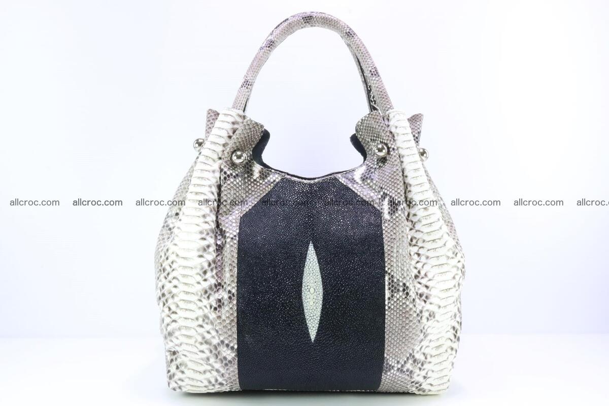 Handbag for lady from Python and stingray skin 166 Foto 0