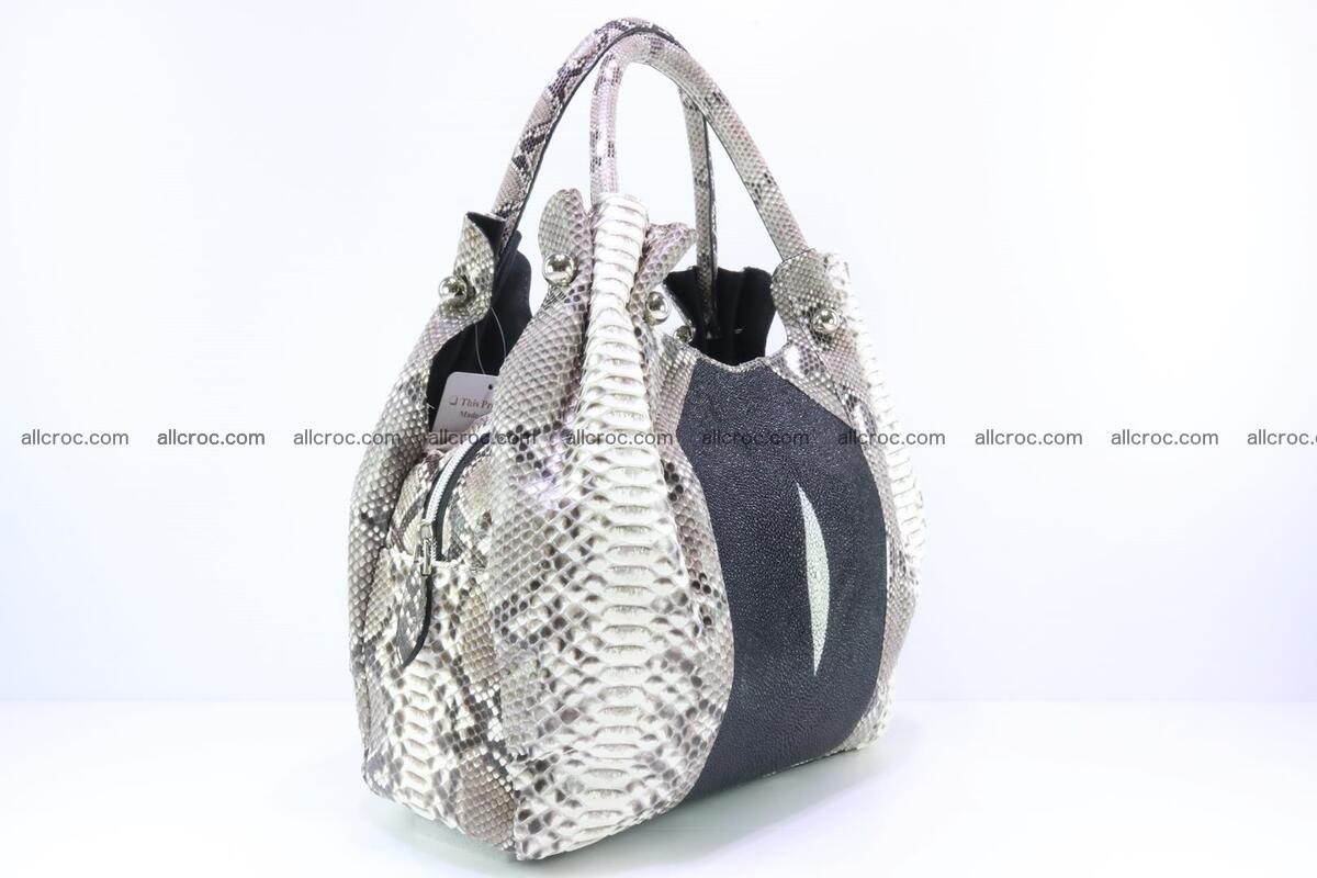Handbag for lady from Python and stingray skin 166 Foto 2