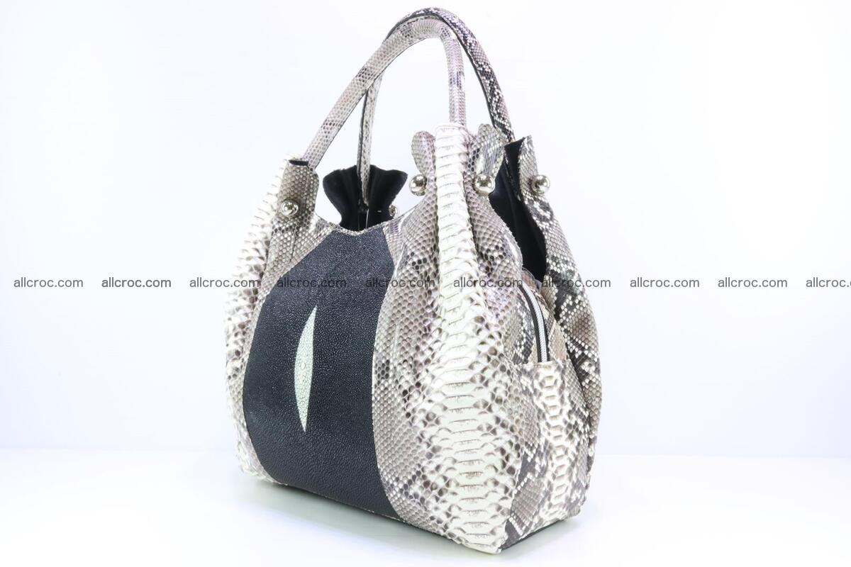 Handbag for lady from Python and stingray skin 166 Foto 1
