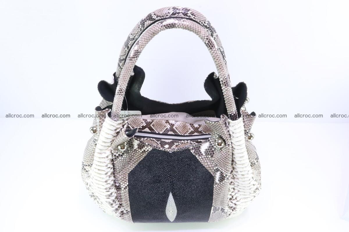 Handbag for lady from Python and stingray skin 166 Foto 3