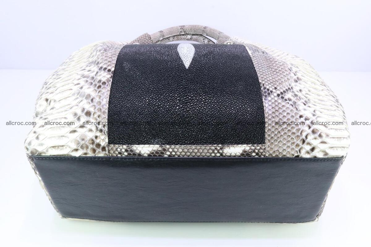 Handbag for lady from Python and stingray skin 166 Foto 9