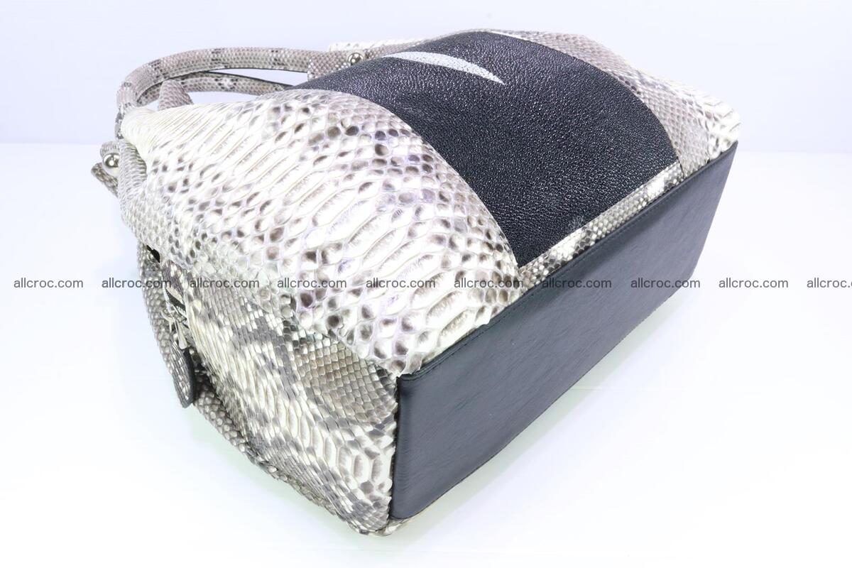 Handbag for lady from Python and stingray skin 166 Foto 7