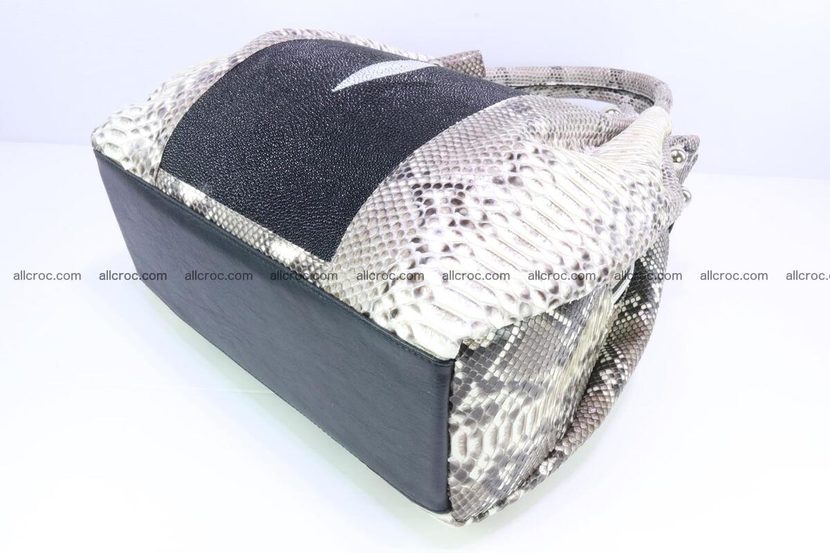 Handbag for lady from Python and stingray skin 166 Foto 8
