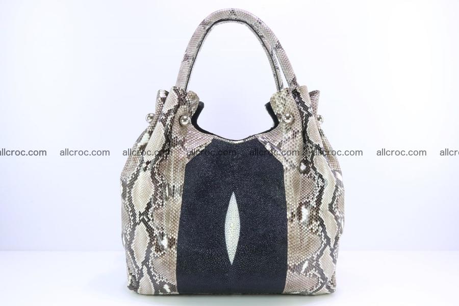 women's handbag from python and stingray skin 1065