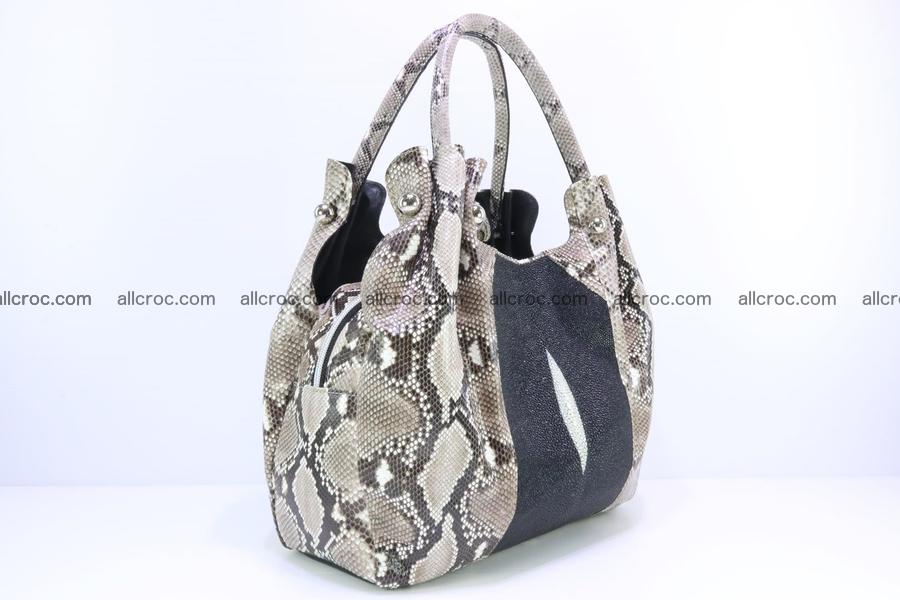 women's handbag from python and stingray skin 1065