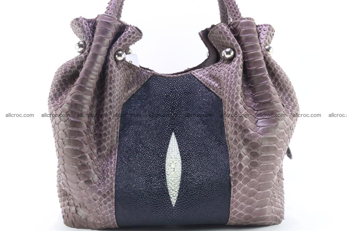 Handbag for women from genuine python and stingray leather 256 Foto 6