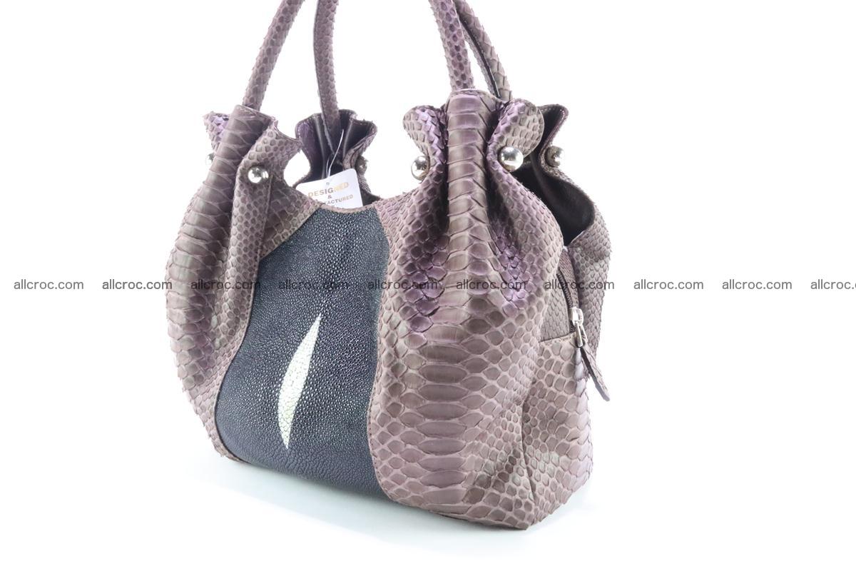 Handbag for women from genuine python and stingray leather 256 Foto 2