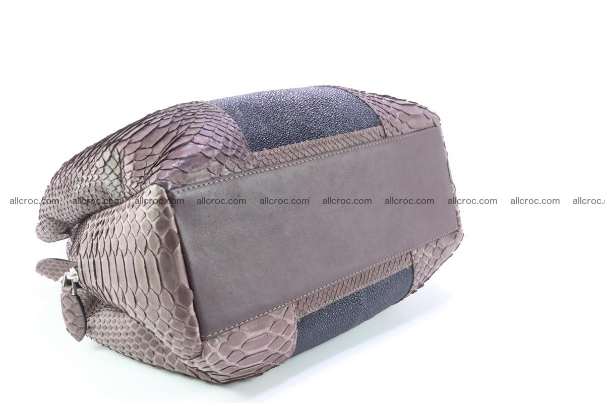 Handbag for women from genuine python and stingray leather 256 Foto 3