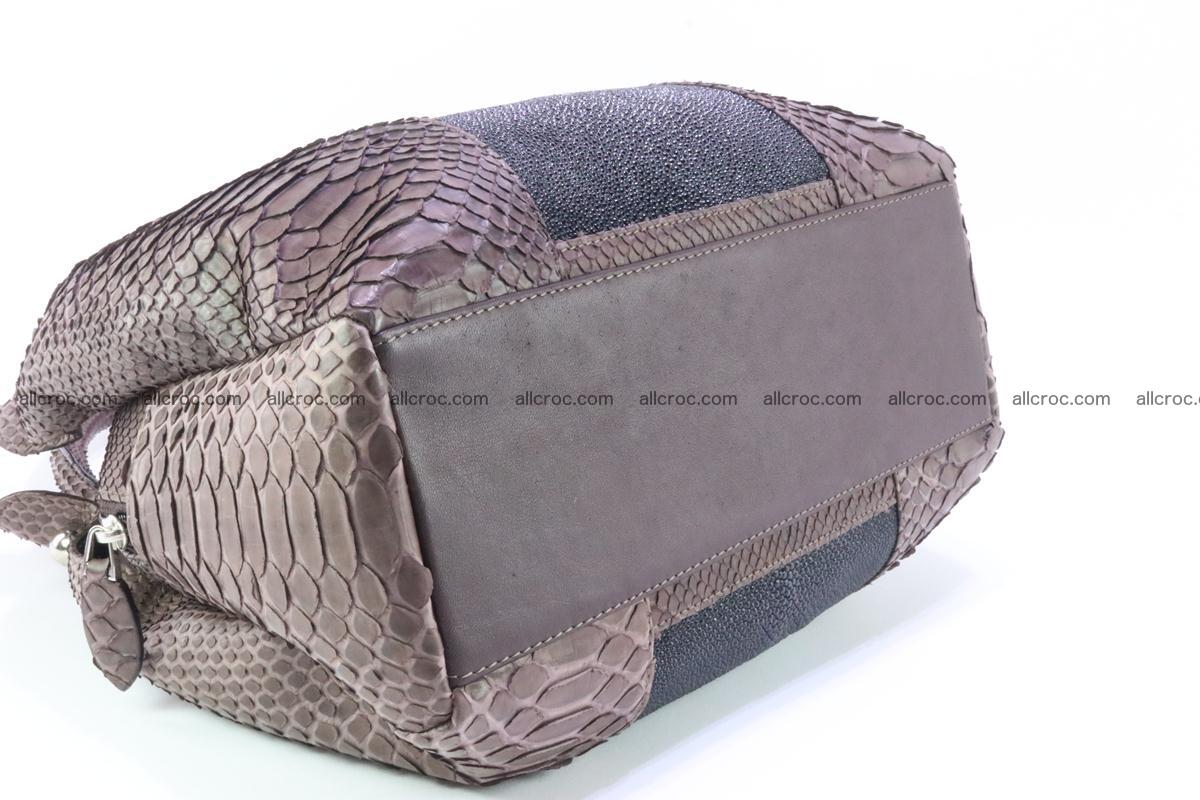Handbag for women from genuine python and stingray leather 256 Foto 7
