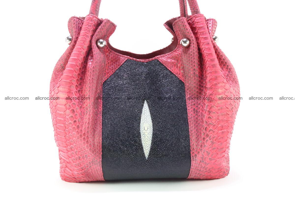 Handbag for women from genuine python and stingray leather 257 Foto 1
