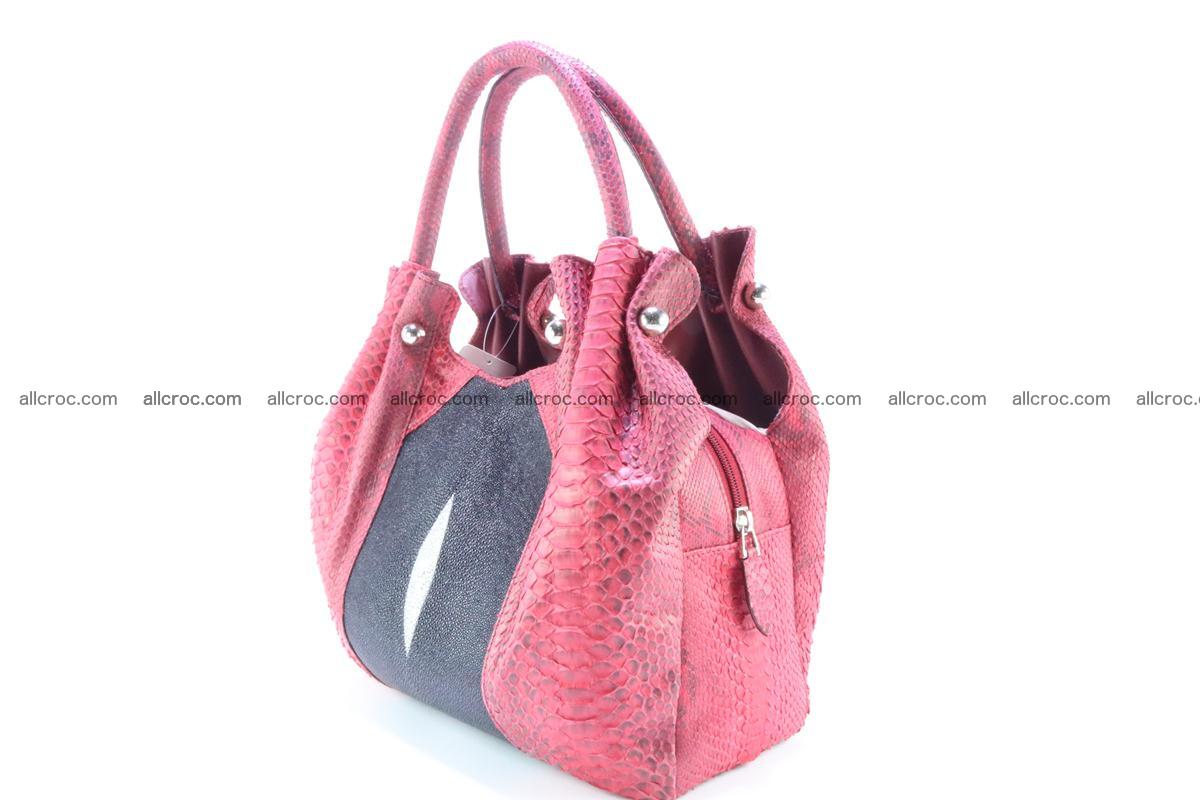 Handbag for women from genuine python and stingray leather 257 Foto 2