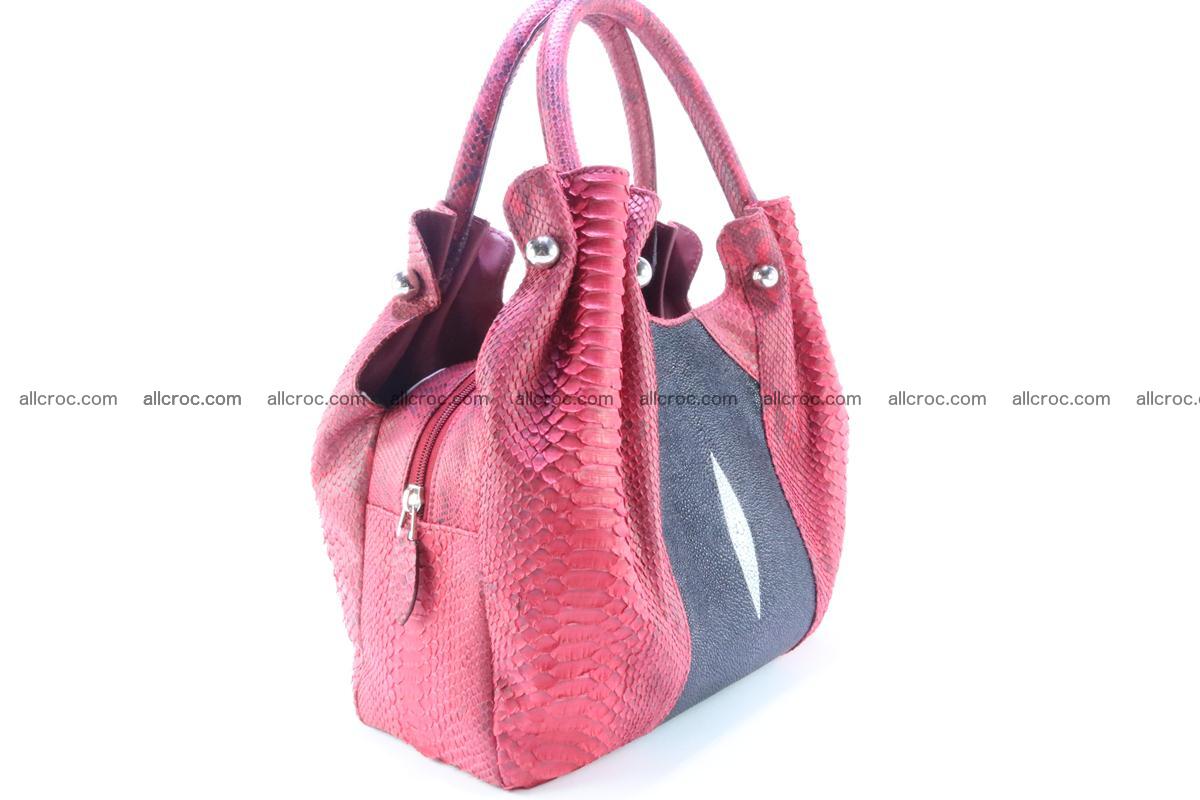 Handbag for women from genuine python and stingray leather 257 Foto 3