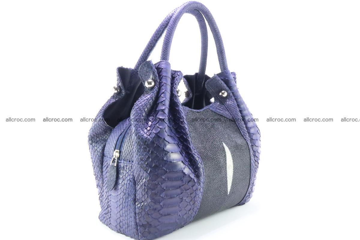 Handbag for women from genuine python and stingray leather 258 Foto 1