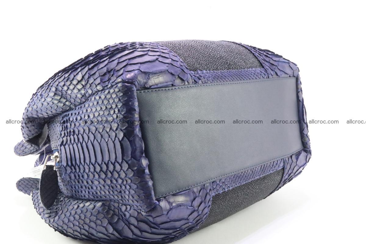 Handbag for women from genuine python and stingray leather 258 Foto 5