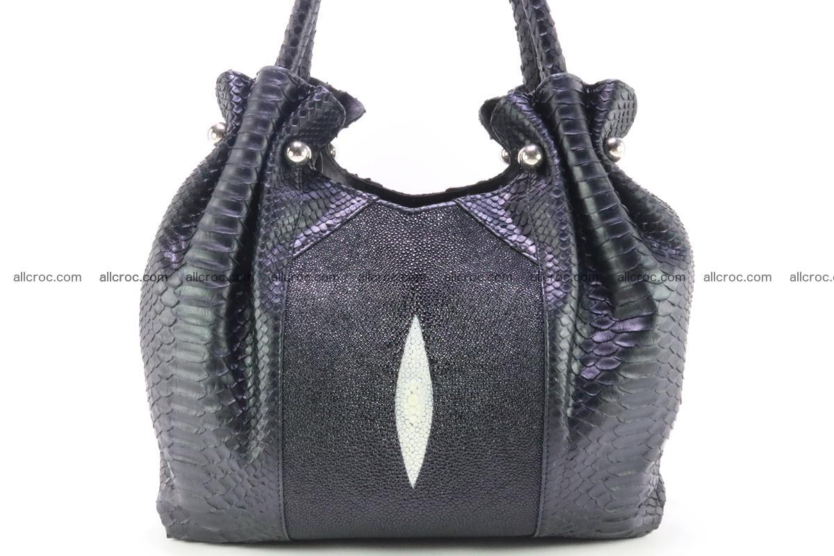 Handbag for women from genuine python and stingray leather 259 Foto 1
