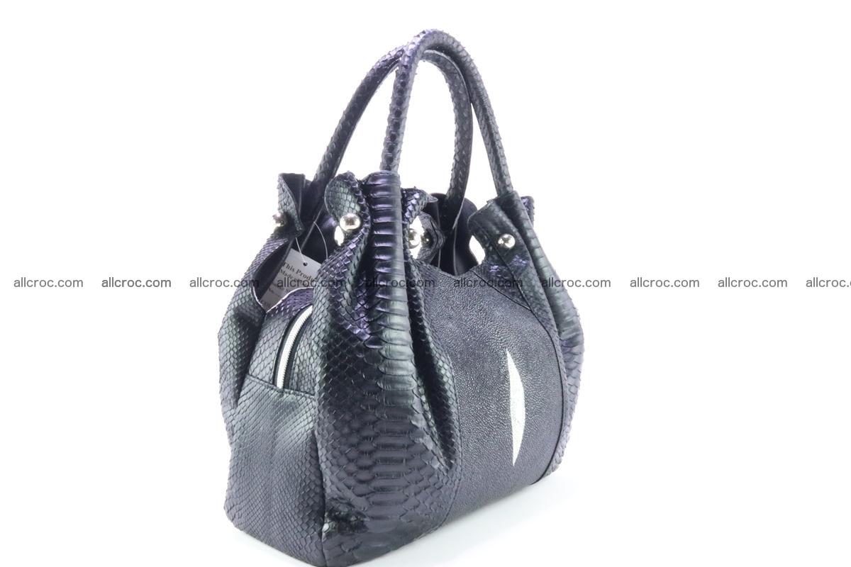 Handbag for women from genuine python and stingray leather 259 Foto 3