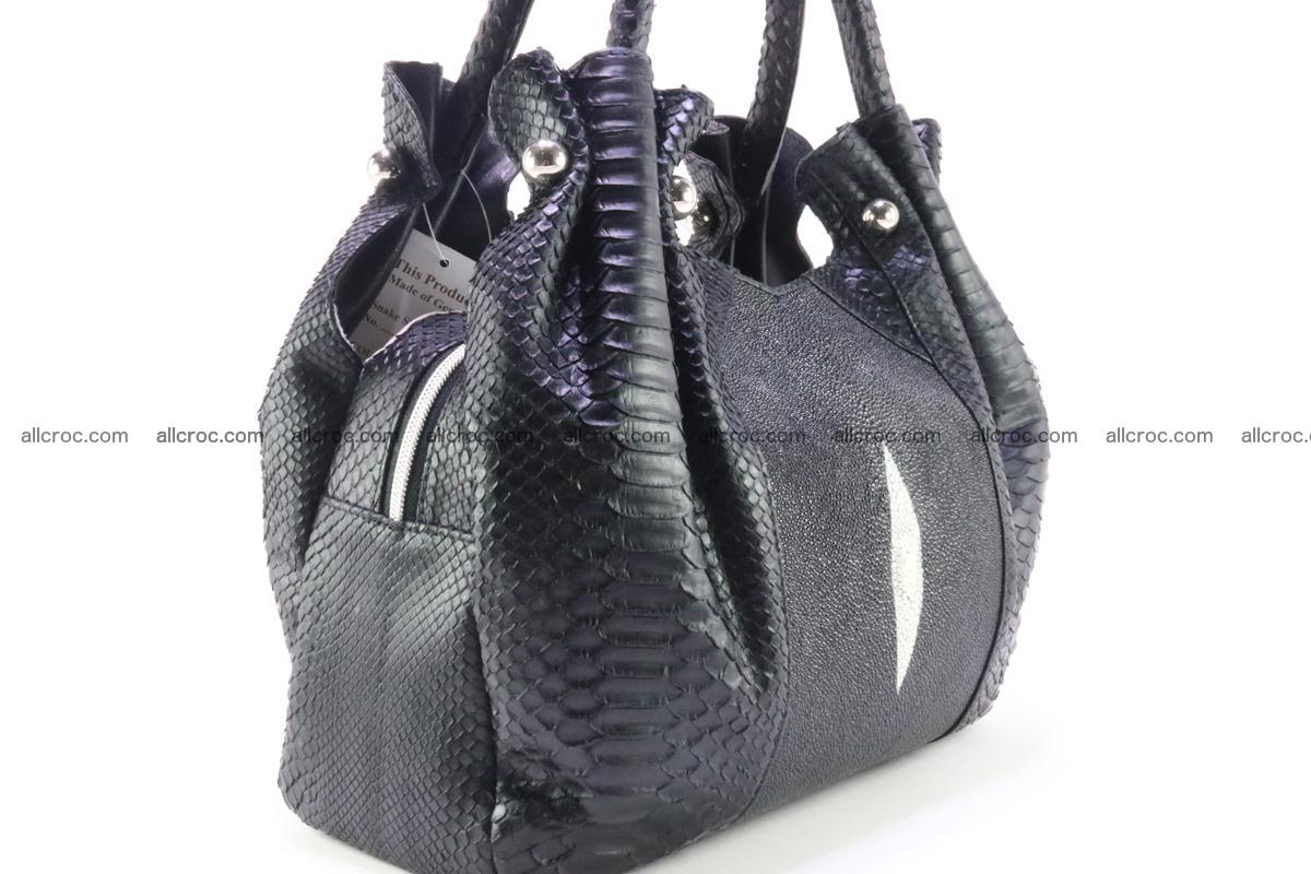 Handbag for women from genuine python and stingray leather 259 Foto 2