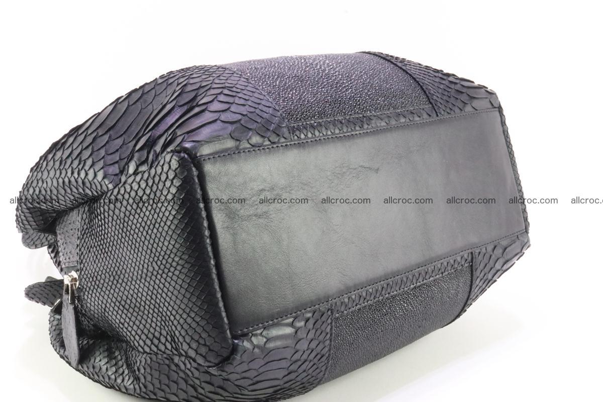 Handbag for women from genuine python and stingray leather 259 Foto 6