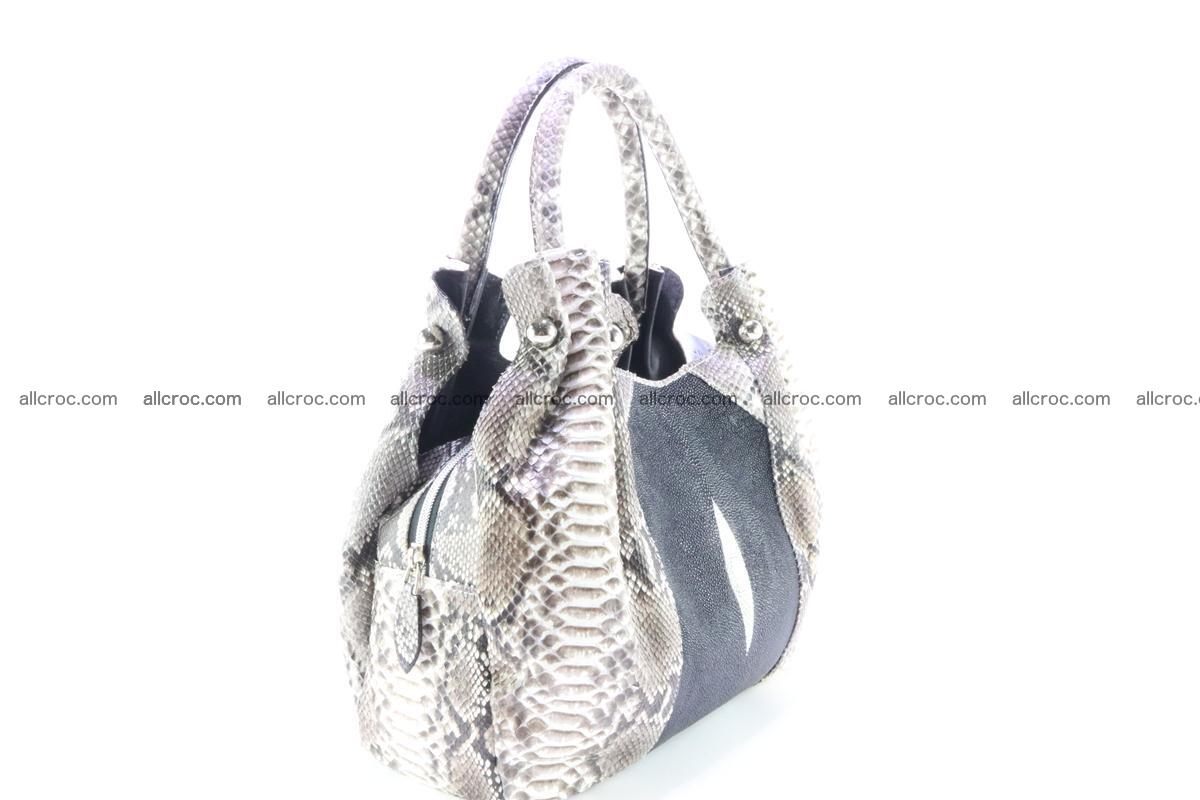 Handbag for women from genuine python and stingray leather 260 Foto 2