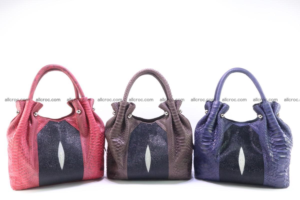 Handbag for women from genuine python and stingray leather 257 Foto 12
