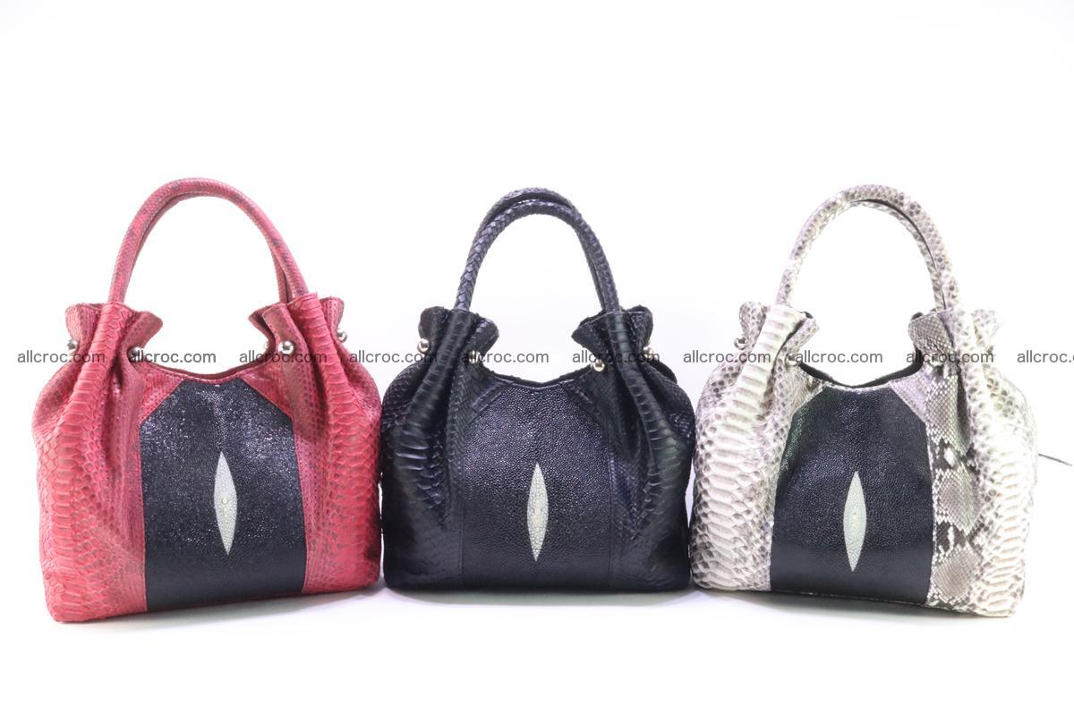 Handbag for women from genuine python and stingray leather 257 Foto 13