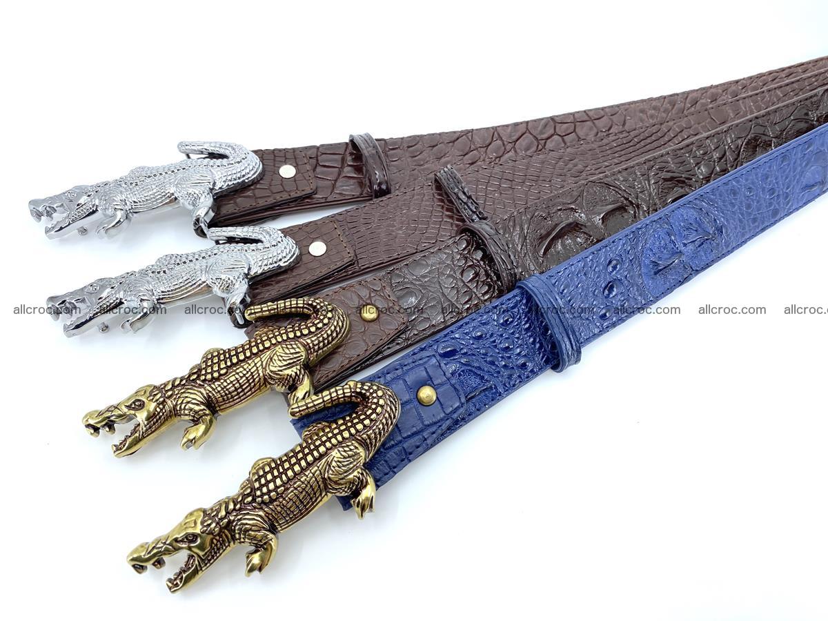Handcrafted Crocodile leather belt 759 Foto 14