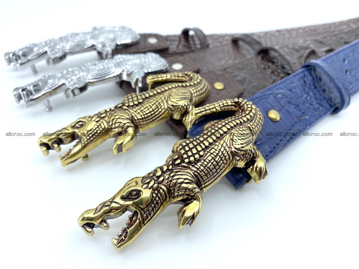 Handcrafted Crocodile leather belt 759 Foto 15