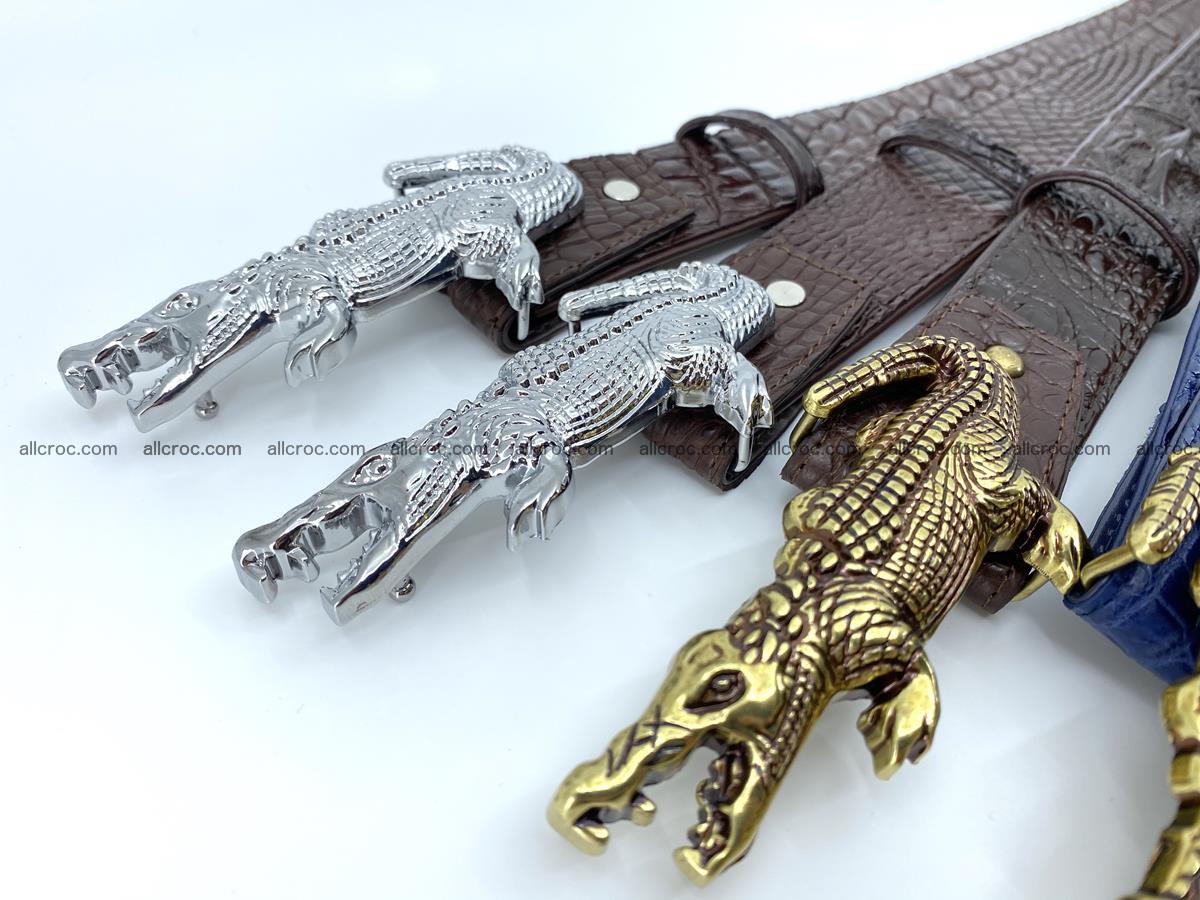 Handcrafted Crocodile leather belt 759 Foto 16