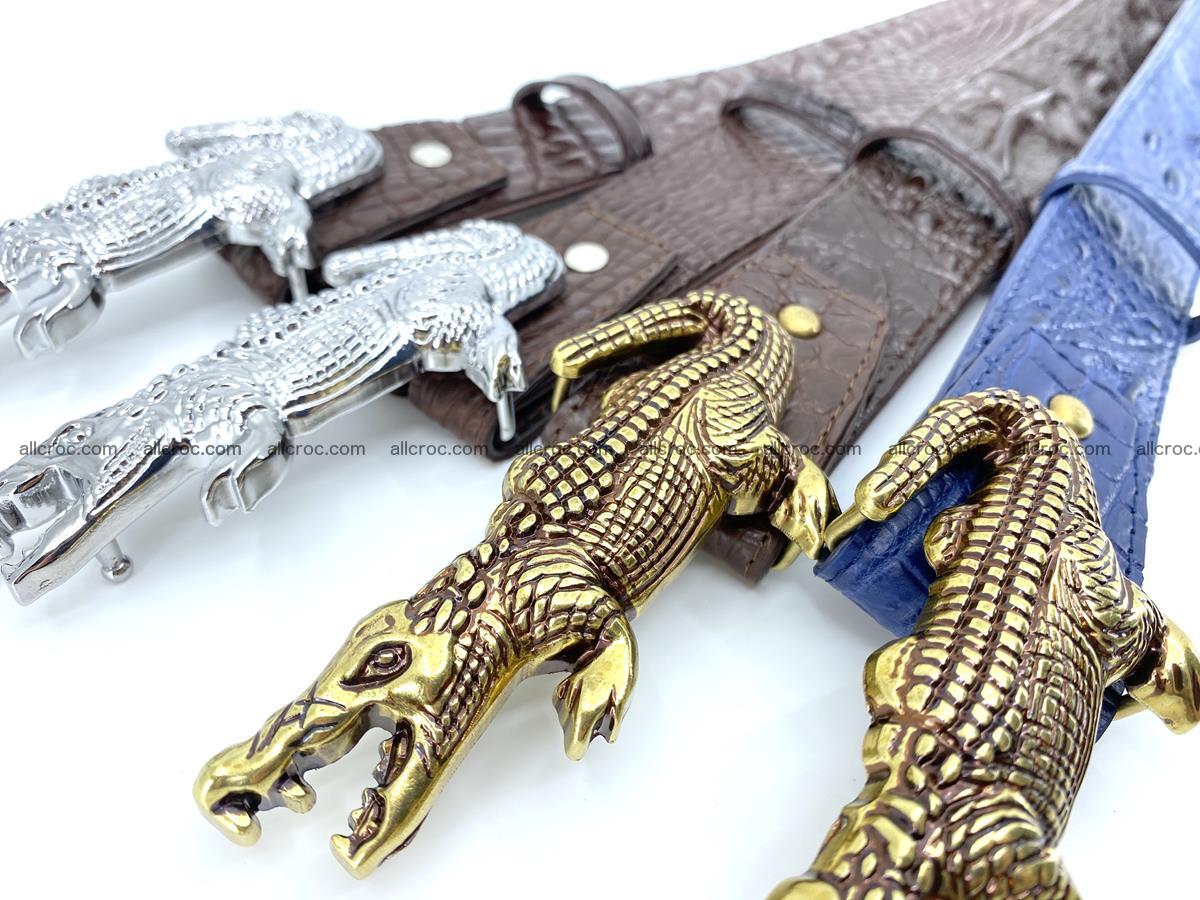 Handcrafted Crocodile leather belt 759 Foto 17
