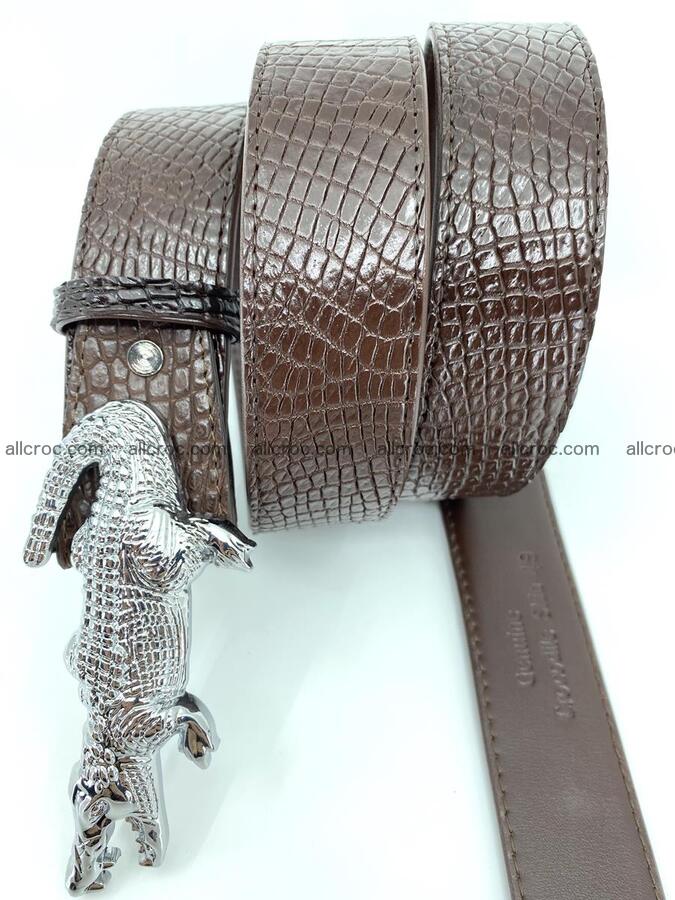 Handcrafted Crocodile leather belt 759 Foto 4