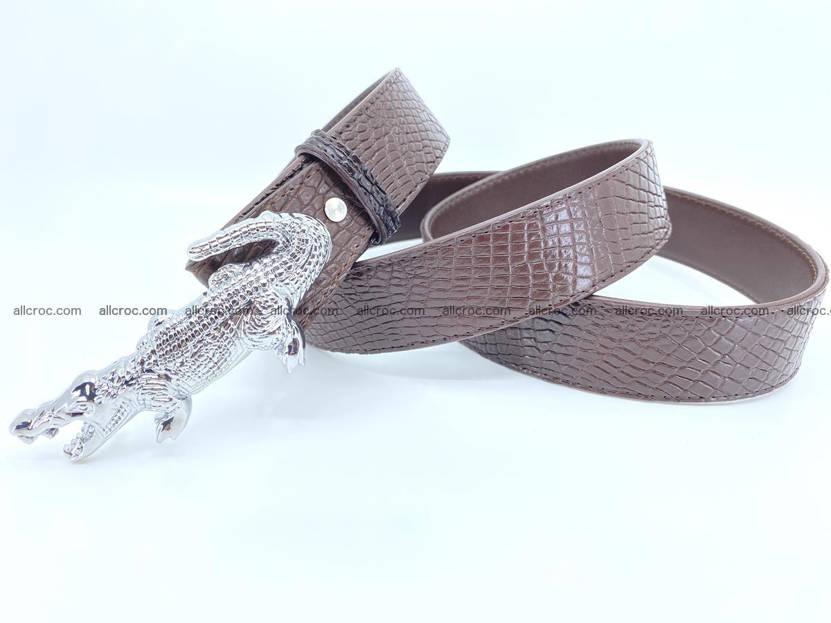 Handcrafted Crocodile leather belt 759 Foto 6