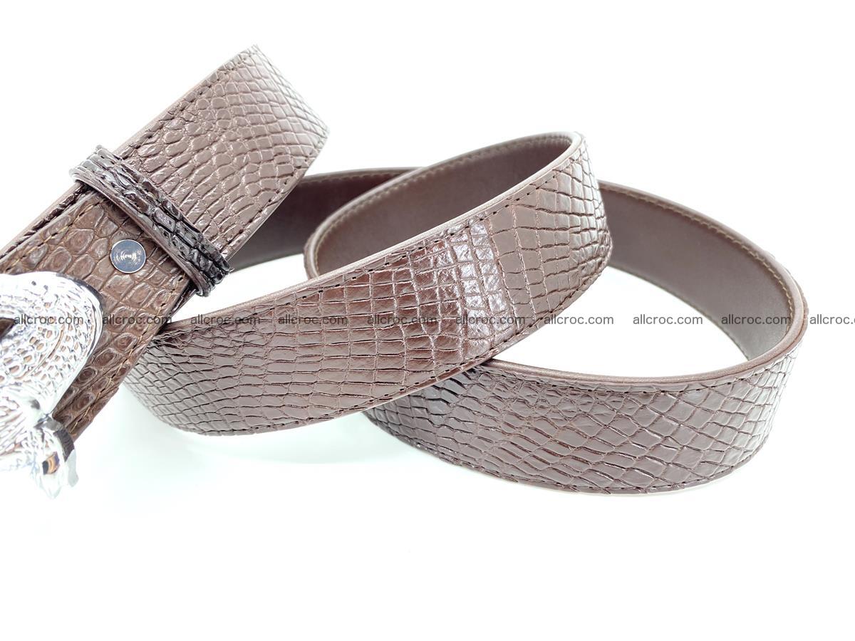 Handcrafted Crocodile leather belt 759 Foto 7