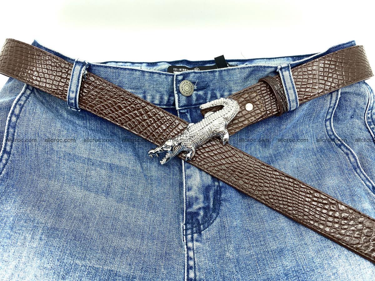 Handcrafted Crocodile leather belt 759 Foto 8