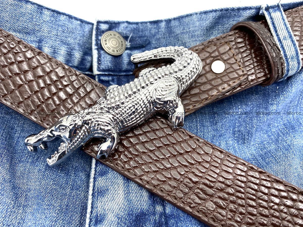 Handcrafted Crocodile leather belt 759 Foto 9