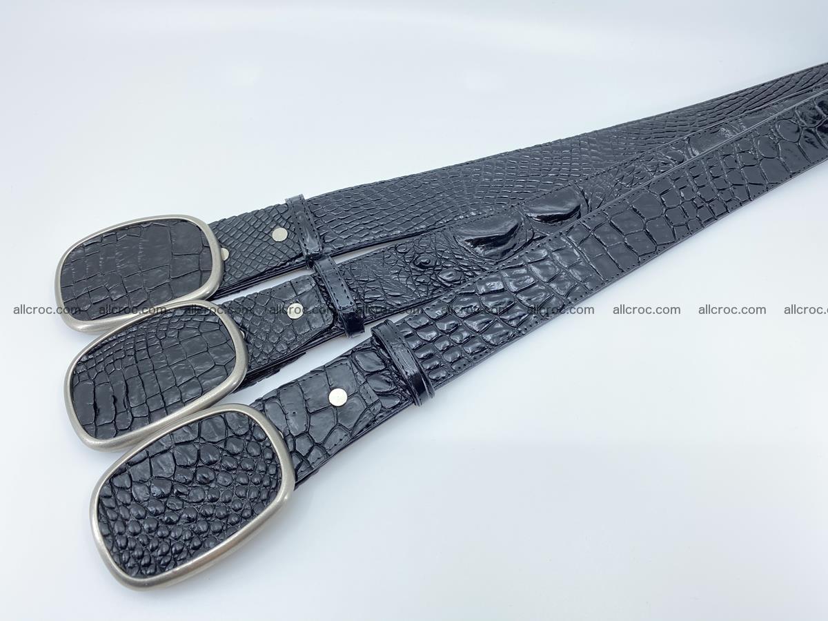 Handcrafted Crocodile leather belt 778 Foto 7
