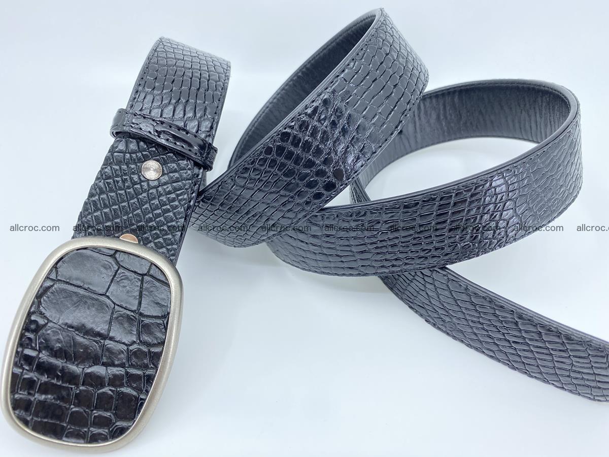 Handcrafted Crocodile leather belt 778 Foto 3