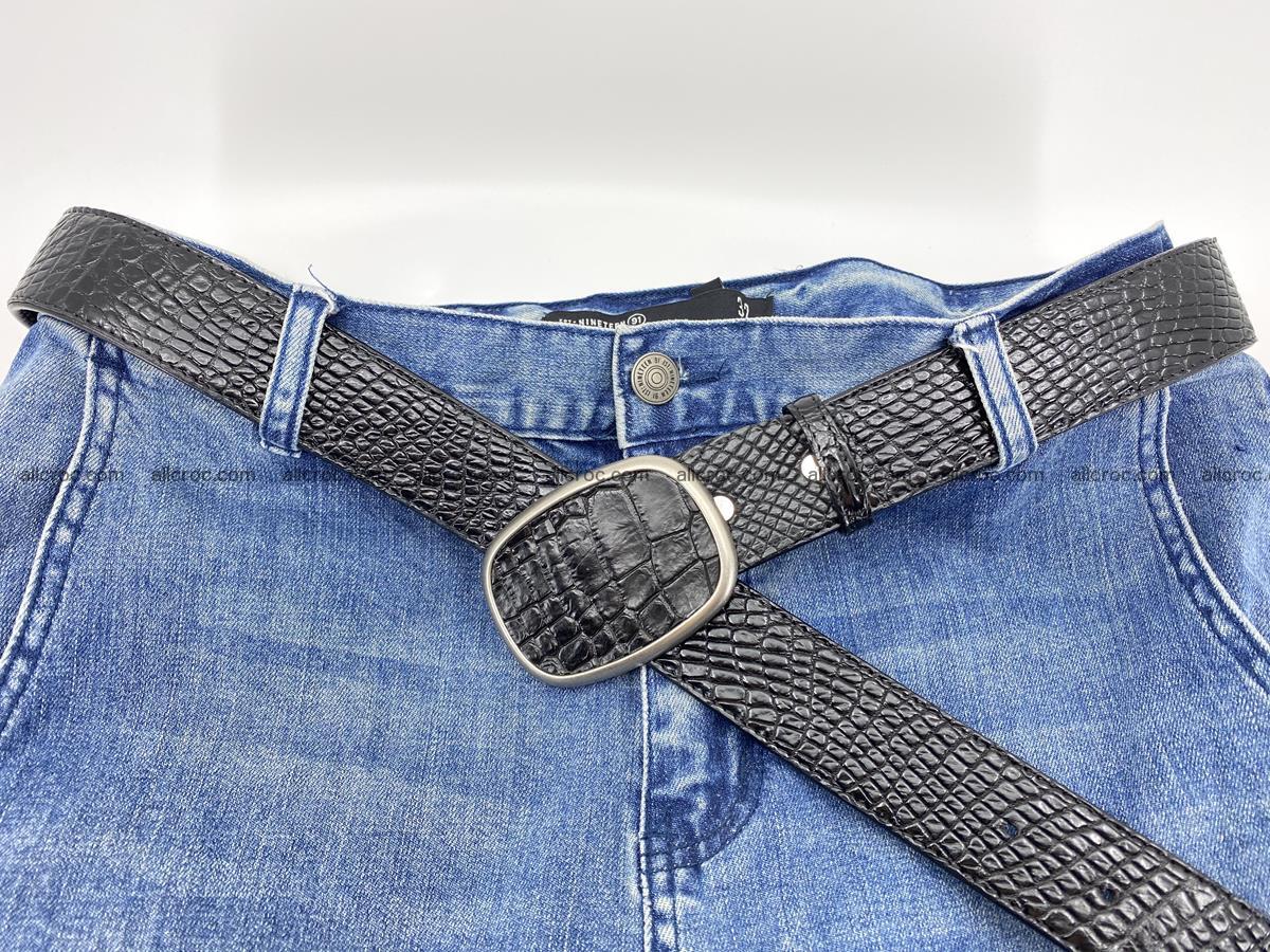 Handcrafted Crocodile leather belt 778 Foto 5