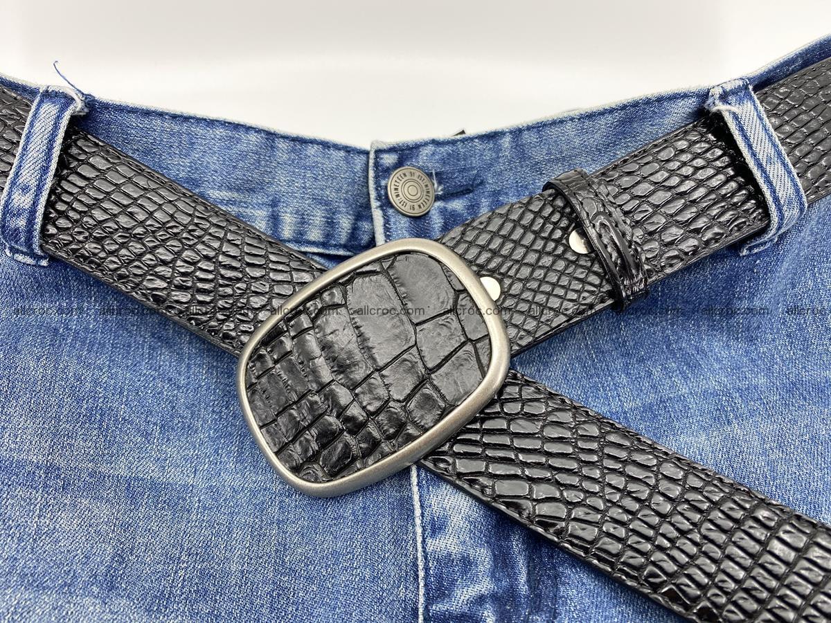 Handcrafted Crocodile leather belt 778 Foto 6