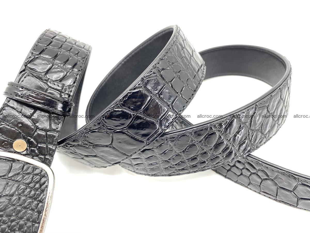 Handcrafted Crocodile leather belt 786 Foto 4