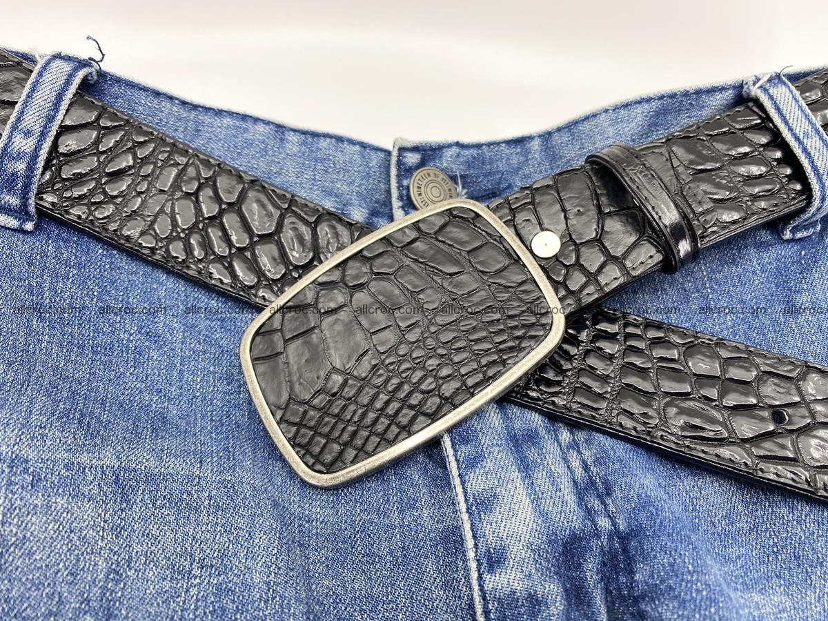 Handcrafted Crocodile leather belt 786 Foto 6